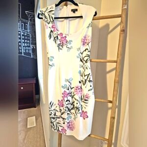 Le Chateau Floral Dress - White and Purple